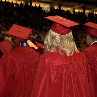 Photo of students at graduation ceremony.